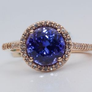 NEW EFFY 14k Rose Gold Tanzanite And Diamond Ring